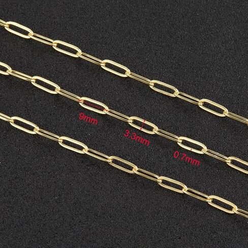 UMAOKANG 16.4 Feet 18K Gold Plated Chains Bulk Stainless Steel Oval Chain for Jewelry Making with Lobster Clasps Jump Rings in Kuwait