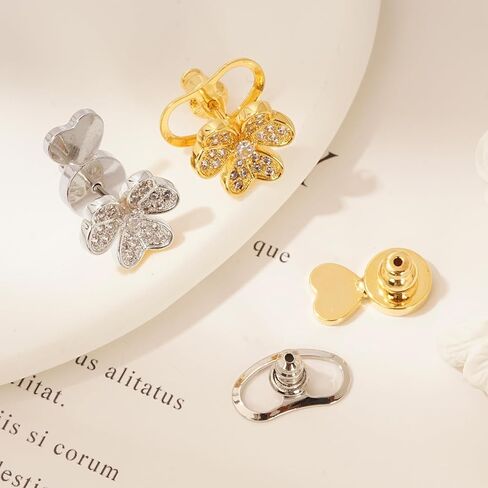 Earring Backs, HDGDT Earring Backs for Droopy Ears, Double Ear Heart Shape Earring Backs Replacements for Studs, 8pcs Tight Earring Lifter Backers for Heavy Earrings (Mixed Color) in Saudi Arabia