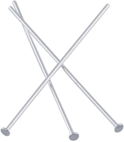 20pcs Adabele Authentic Sterling Silver Flat Headpin Head Pins 25mm (1 inch) Hypoallergenic for DIY Craft Jewelry Making (Wire 0.4mm/26 Gauge) SS3-25 in Kuwait