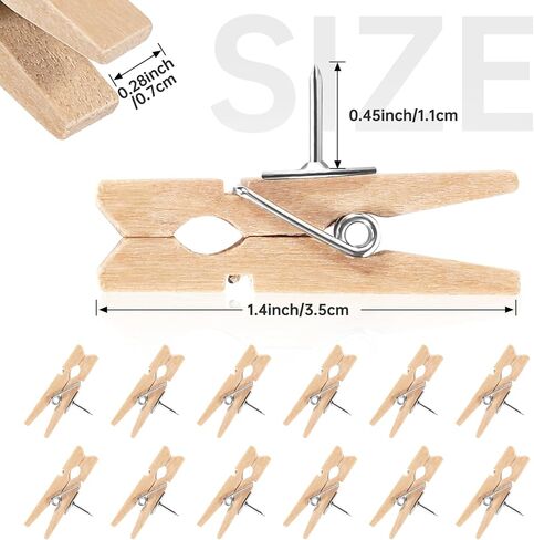 Push Pins with 12 Colors Wooden Clips 36Pcs Decorative Pushpins Wooden Thumbtacks Durable Tacks for Bulletin Board Cork Board Cubicle Wall for Artwork Note Photo in Classroom Offices Home in Saudi Arabia