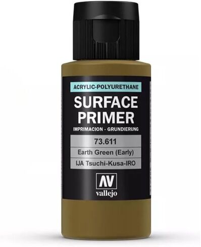 Vallejo - Surface Primer Color | الأرض الأخضر في وقت مبكر 60 مل. (2.02 fl.oz.) | الانتهاء غير اللامع وتجفيف سريع | مثالي للبثوية والالتصاق الرائع للتماثيل ونماذج الحجم in Kuwait