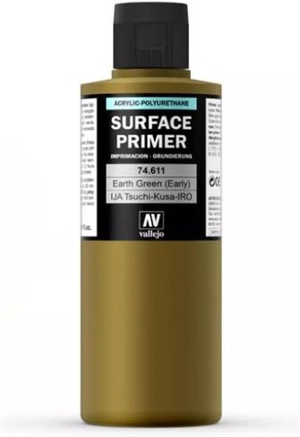 Vallejo - Surface Primer Color | الأرض الأخضر في وقت مبكر 60 مل. (2.02 fl.oz.) | الانتهاء غير اللامع وتجفيف سريع | مثالي للبثوية والالتصاق الرائع للتماثيل ونماذج الحجم in Kuwait