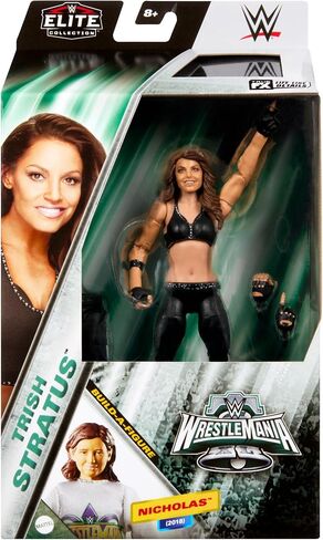 Mattel WWE Elite Collection WrestleMania Action Figure Set, Trish Stratus Collectible with Accessory & Nicholas Build-A-Figure Parts in Saudi Arabia