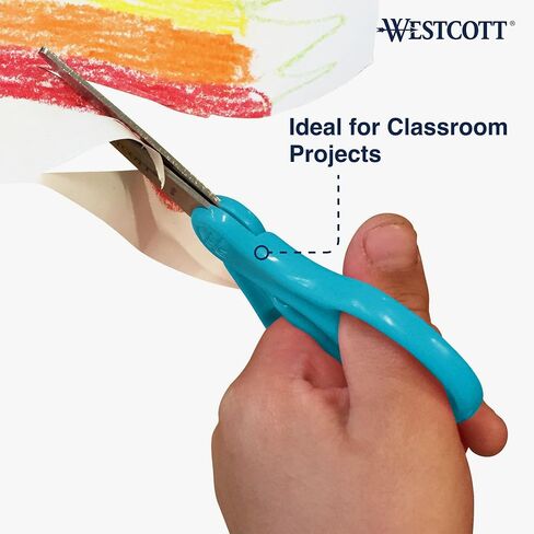 Westcott 15968 Right-Handed Scissors, Kids' Scissors, Ages 4-8, 5-Inch Blunt Tip, Blue in Saudi Arabia