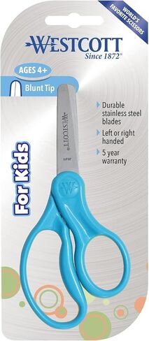 Westcott 15968 Right-Handed Scissors, Kids' Scissors, Ages 4-8, 5-Inch Blunt Tip, Blue in Saudi Arabia
