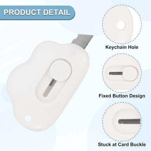 PATIKIL Box Cutters, 6 Pcs Retractable Letter Opener Cloud Shaped Small Package Opener Envelope Slitter for DIY Envelope Mail Opening Paper Cutting, White (2.4x1.5Inch) in Saudi Arabia