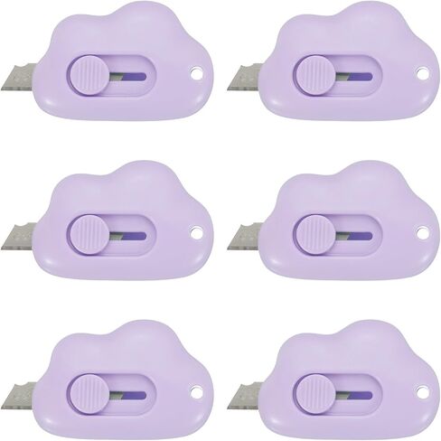 PATIKIL Box Cutters, 6 Pcs Retractable Letter Opener Cloud Shaped Small Package Opener Envelope Slitter for DIY Envelope Mail Opening Paper Cutting, White (2.4x1.5Inch) in Saudi Arabia