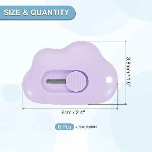 PATIKIL Box Cutters, 6 Pcs Retractable Letter Opener Cloud Shaped Small Package Opener Envelope Slitter for DIY Envelope Mail Opening Paper Cutting, White (2.4x1.5Inch) in Saudi Arabia