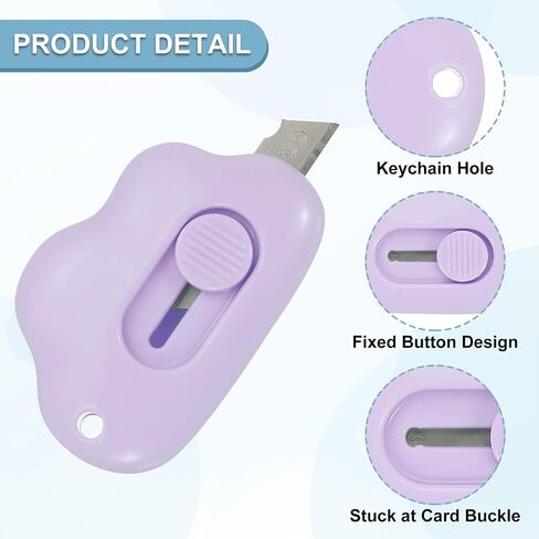 PATIKIL Box Cutters, 6 Pcs Retractable Letter Opener Cloud Shaped Small Package Opener Envelope Slitter for DIY Envelope Mail Opening Paper Cutting, White (2.4x1.5Inch) in Saudi Arabia