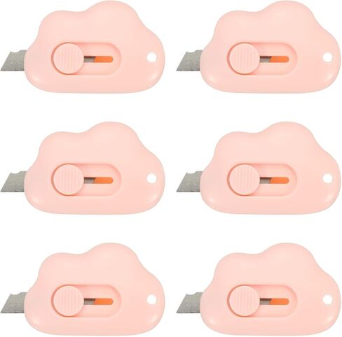 PATIKIL Box Cutters, 6 Pcs Retractable Letter Opener Cloud Shaped Small Package Opener Envelope Slitter for DIY Envelope Mail Opening Paper Cutting, White (2.4x1.5Inch) in Kuwait