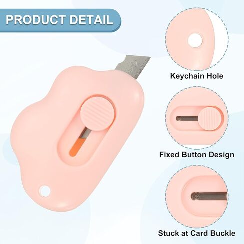 PATIKIL Box Cutters, 6 Pcs Retractable Letter Opener Cloud Shaped Small Package Opener Envelope Slitter for DIY Envelope Mail Opening Paper Cutting, White (2.4x1.5Inch) in Kuwait