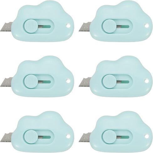 PATIKIL Box Cutters, 6 Pcs Retractable Letter Opener Cloud Shaped Small Package Opener Envelope Slitter for DIY Envelope Mail Opening Paper Cutting, White (2.4x1.5Inch) in Saudi Arabia