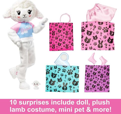 Barbie Cutie تكشف دمية مع أزياء Pink Hair & Teddy Bear ، وتشمل 10 Suprates الملحقات والحيوانات الأليفة (قد تختلف الأنماط) in Saudi Arabia