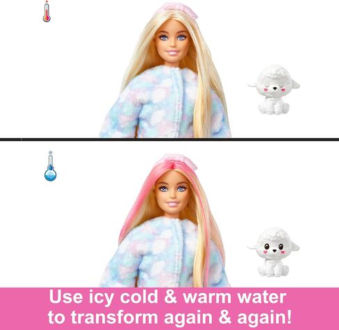 Barbie Cutie تكشف دمية مع أزياء Pink Hair & Teddy Bear ، وتشمل 10 Suprates الملحقات والحيوانات الأليفة (قد تختلف الأنماط) in Saudi Arabia