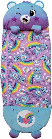 حفاضات سعيدة: Care Bears Sleep Sack Medium - Dream Bright Bear - 54 × 20 ، 2 -in -1: تفتح الشخصية الفخمة في حقيبة نوم ، حيوان ناعم ، أطفال 3+ in Kuwait