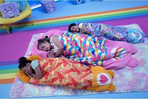 حفاضات سعيدة: Care Bears Sleep Sack Medium - Dream Bright Bear - 54 × 20 ، 2 -in -1: تفتح الشخصية الفخمة في حقيبة نوم ، حيوان ناعم ، أطفال 3+ in Kuwait