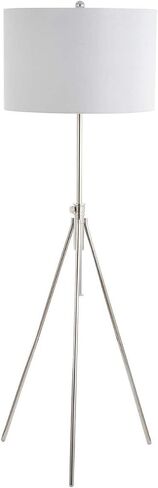 SAFAVIEH FLL4007B Lighting Collection Cipriana Nickel Floor Lamp, 0, Silver/White in Kuwait