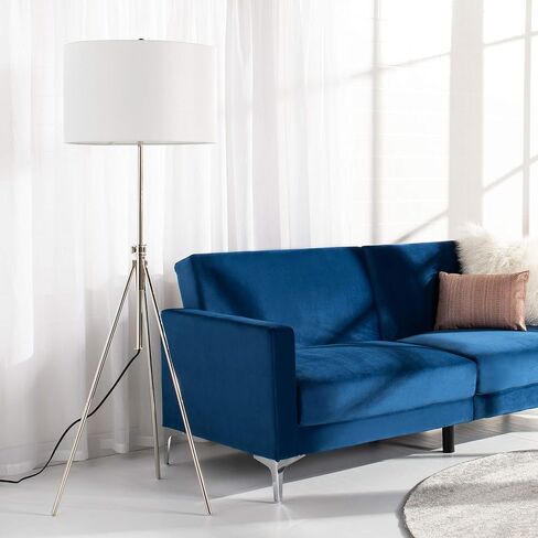 SAFAVIEH FLL4007B Lighting Collection Cipriana Nickel Floor Lamp, 0, Silver/White in Kuwait