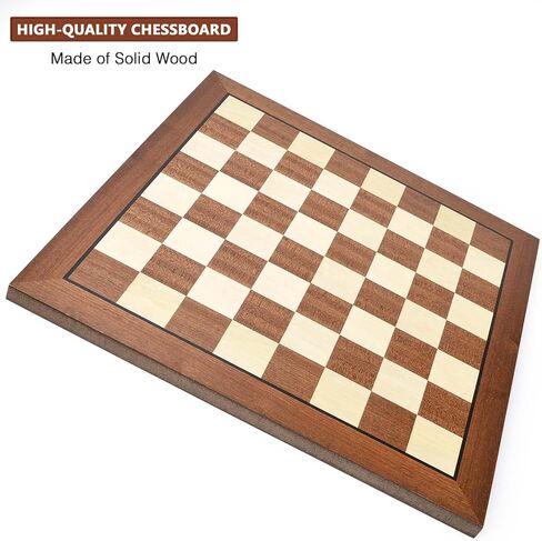 Ameruter 15 '× 15' لوحة شطرنج خشبية لا توجد قطع ، شطرنج البطولة الاحترافية فقط مع حزمة الهدايا - قواعد الشطرنج ، لوحة الشطرنج المحمولة للمبتدئين ، الأطفال ، البالغين in Kuwait