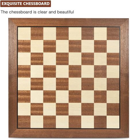 Ameruter 15 '× 15' لوحة شطرنج خشبية لا توجد قطع ، شطرنج البطولة الاحترافية فقط مع حزمة الهدايا - قواعد الشطرنج ، لوحة الشطرنج المحمولة للمبتدئين ، الأطفال ، البالغين in Kuwait