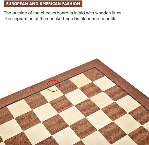 Ameruter 15 '× 15' لوحة شطرنج خشبية لا توجد قطع ، شطرنج البطولة الاحترافية فقط مع حزمة الهدايا - قواعد الشطرنج ، لوحة الشطرنج المحمولة للمبتدئين ، الأطفال ، البالغين in Kuwait