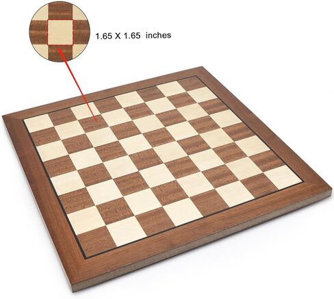 Ameruter 15 '× 15' لوحة شطرنج خشبية لا توجد قطع ، شطرنج البطولة الاحترافية فقط مع حزمة الهدايا - قواعد الشطرنج ، لوحة الشطرنج المحمولة للمبتدئين ، الأطفال ، البالغين in Kuwait