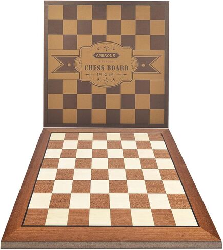 Ameruter 15 '× 15' لوحة شطرنج خشبية لا توجد قطع ، شطرنج البطولة الاحترافية فقط مع حزمة الهدايا - قواعد الشطرنج ، لوحة الشطرنج المحمولة للمبتدئين ، الأطفال ، البالغين in Kuwait