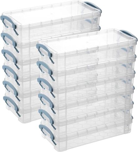 BTSKY 18 Pack Large Capacity Pencil Box, Plastic Pencil Case Crayon Box Bulk, Clear Marker Organizer Stackable Brush Painting Pencils Storage Box for Watercolor Pen Container Drawing Tools(Black) in Saudi Arabia