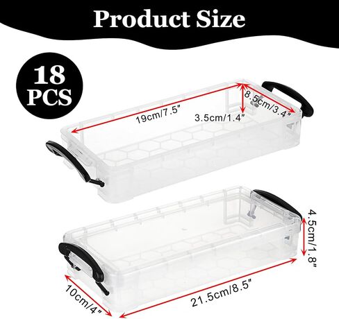 BTSKY 18 Pack Large Capacity Pencil Box, Plastic Pencil Case Crayon Box Bulk, Clear Marker Organizer Stackable Brush Painting Pencils Storage Box for Watercolor Pen Container Drawing Tools(Black) in Saudi Arabia