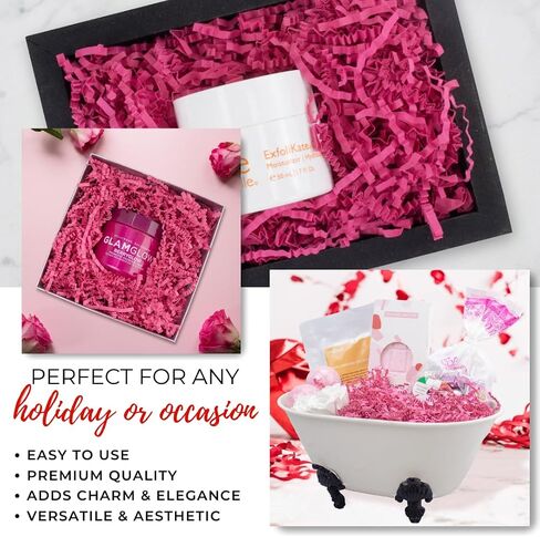 MagicWater Supply - 2 LB - Pink - Crinkle Cut Paper Shred Filler great for Gift Wrapping, Basket Filling, Birthdays, Weddings, Anniversaries in Kuwait
