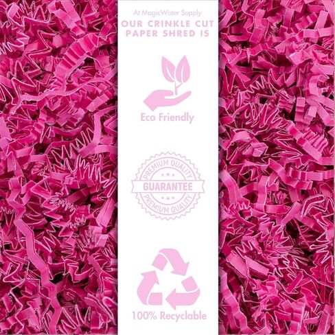 MagicWater Supply - 2 LB - Pink - Crinkle Cut Paper Shred Filler great for Gift Wrapping, Basket Filling, Birthdays, Weddings, Anniversaries in Kuwait