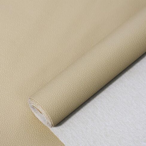Grained Calfskin Leather 55'' x 78'', 0.75mm Thick for Upholstery DIY Crafts Faux Leather Sheets Soft PU Faux Synthetic Leather Fabric (Khaki) in Saudi Arabia