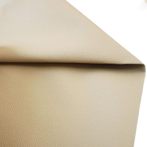 Grained Calfskin Leather 55'' x 78'', 0.75mm Thick for Upholstery DIY Crafts Faux Leather Sheets Soft PU Faux Synthetic Leather Fabric (Khaki) in Saudi Arabia