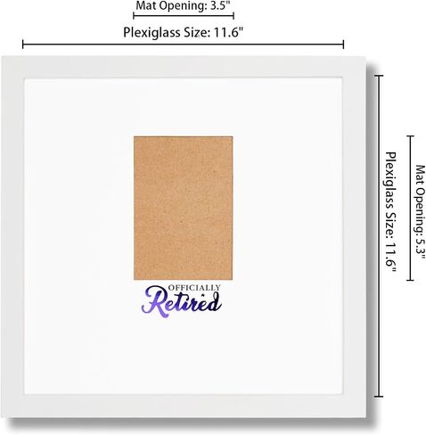 13x13 إطار توقيع التقاعد مع غطاء زجاجي - يحمل صور 4 × 6 - هدية التقاعد سعيدة للنساء/الرجال ، إطار توقيع الدفوك الضيوف البديل لزخارف الحفلات وعرض الجدار ، الذهب الأسود in Kuwait