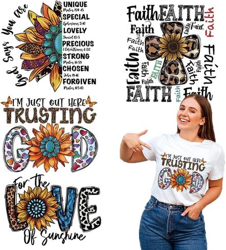 4Pcs Jesus Patches Iron on Transfer Stickers for Clothing Christ Jesus Accessories Decorations Jesus God Love Letter Pattern Washable Iron on Appliques Heat Transfer Vinyl Decals for T-Shirt or Bags in Saudi Arabia