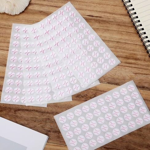 10 Sheets Baseball Stickers, 0.5in Sports Ball Stickers Labels Self-Adhesive Sports Stickers Small Waterproof Envelope Gift Bag Seal for Baseball Theme Party Decor Supplies Team Gifts in Kuwait