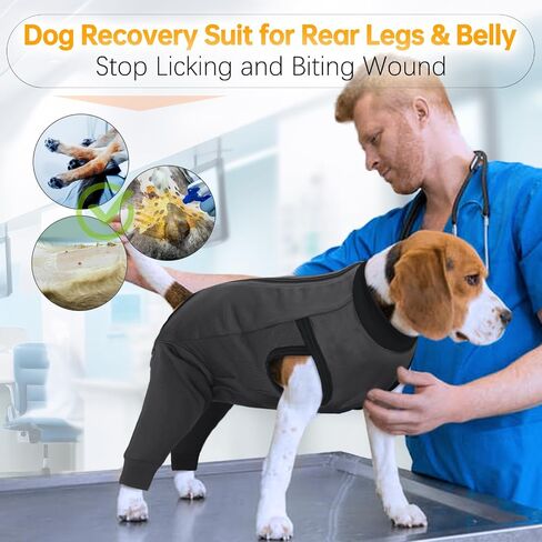 Lelepet Dog Recovery Suit for Rear Legs,Dog Leg Sleeve to Stop Licking,Lick Sleeve for Dogs Rear Legs Abdomen,Dog Onesie for Surgery Female Male,Dog Pants to Prevent Licking,Dog Cone Alternative in Saudi Arabia