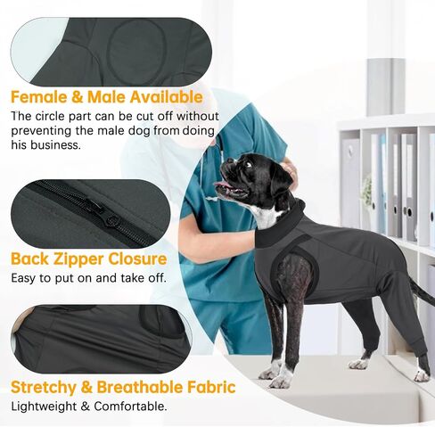 Lelepet Dog Recovery Suit for Rear Legs,Dog Leg Sleeve to Stop Licking,Lick Sleeve for Dogs Rear Legs Abdomen,Dog Onesie for Surgery Female Male,Dog Pants to Prevent Licking,Dog Cone Alternative in Saudi Arabia