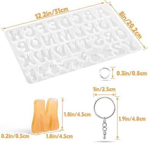 Gartful Alphabet Silicone Molds Set, Letter Molds for Epoxy Casting Alphabet Resin Mold for DIY Earring Necklace Pendant Jewelry Resin Crafts Decor, Gold in Saudi Arabia