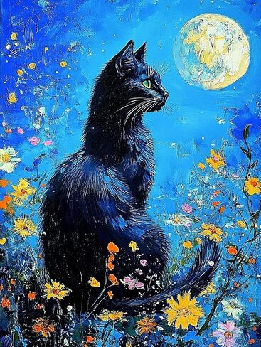 HLYSKXKBEC Cat and Wine Diamond Painting Kits for Adults Beginners, Diamond Art Cat DIY Diamond Art Paint with Round Diamonds Full Drill Art Painting Kit for Home Wall Decor Gifts 12x16inch in Saudi Arabia