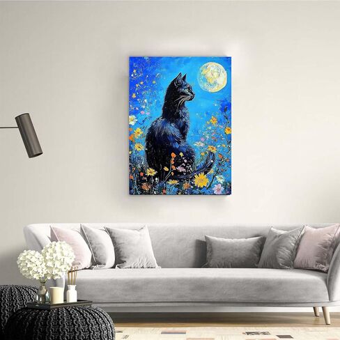 HLYSKXKBEC Cat and Wine Diamond Painting Kits for Adults Beginners, Diamond Art Cat DIY Diamond Art Paint with Round Diamonds Full Drill Art Painting Kit for Home Wall Decor Gifts 12x16inch in Saudi Arabia