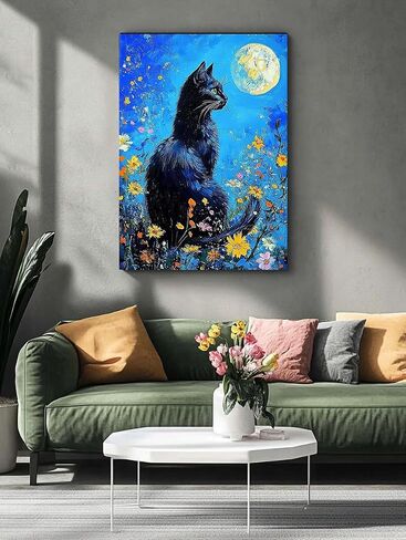 HLYSKXKBEC Cat and Wine Diamond Painting Kits for Adults Beginners, Diamond Art Cat DIY Diamond Art Paint with Round Diamonds Full Drill Art Painting Kit for Home Wall Decor Gifts 12x16inch in Saudi Arabia