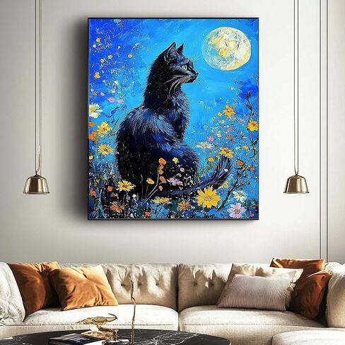HLYSKXKBEC Cat and Wine Diamond Painting Kits for Adults Beginners, Diamond Art Cat DIY Diamond Art Paint with Round Diamonds Full Drill Art Painting Kit for Home Wall Decor Gifts 12x16inch in Saudi Arabia