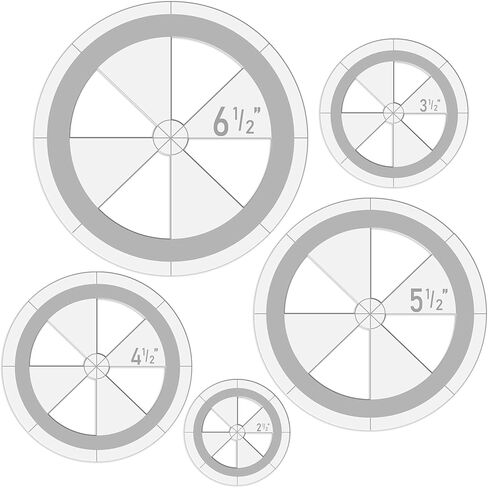 Geyee 5 PCS Circle Ruler Template Template Set Set Dircle Templates for Upenting Arcers Arc ، 5 أحجام (أنيقة) in Kuwait