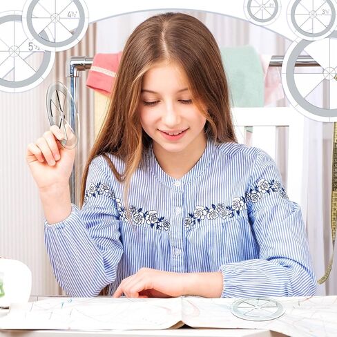 Geyee 5 PCS Circle Ruler Template Template Set Set Dircle Templates for Upenting Arcers Arc ، 5 أحجام (أنيقة) in Kuwait