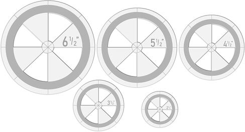Geyee 5 PCS Circle Ruler Template Template Set Set Dircle Templates for Upenting Arcers Arc ، 5 أحجام (أنيقة) in Kuwait