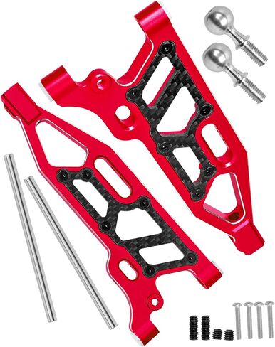 RC Alloy Front Lower Suspension Arms Upgrades Part for 1/8 Kraton 6S BLX,Outcast 6S BLX,Talion 6S BLX, Notorious 6S BLX,Aluminium Front Upper A Arms w/Pivot Balls,2pcs,Red in Saudi Arabia