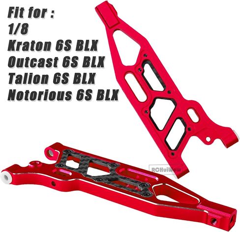 RC Alloy Front Lower Suspension Arms Upgrades Part for 1/8 Kraton 6S BLX,Outcast 6S BLX,Talion 6S BLX, Notorious 6S BLX,Aluminium Front Upper A Arms w/Pivot Balls,2pcs,Red in Saudi Arabia
