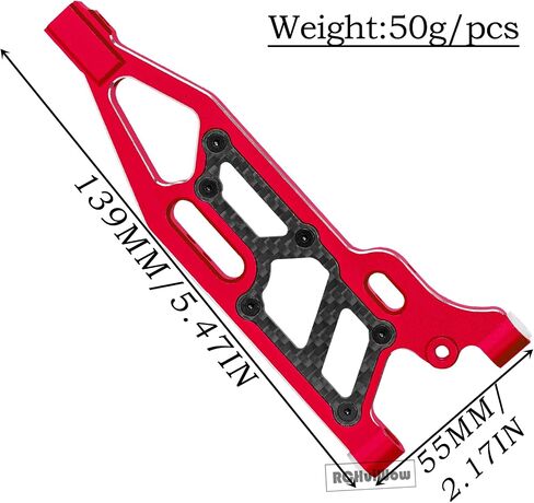 RC Alloy Front Lower Suspension Arms Upgrades Part for 1/8 Kraton 6S BLX,Outcast 6S BLX,Talion 6S BLX, Notorious 6S BLX,Aluminium Front Upper A Arms w/Pivot Balls,2pcs,Red in Saudi Arabia