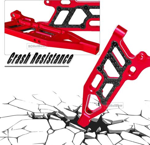 RC Alloy Front Lower Suspension Arms Upgrades Part for 1/8 Kraton 6S BLX,Outcast 6S BLX,Talion 6S BLX, Notorious 6S BLX,Aluminium Front Upper A Arms w/Pivot Balls,2pcs,Red in Saudi Arabia